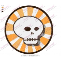 Halloween Skull Embroidery Design